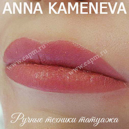 Работа преподавателя Анны Каменевой Мануальные техники татуажа губ.